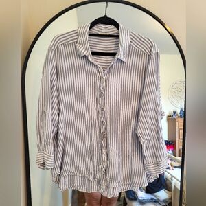 Jane and Delancey Blue and White Striped Top